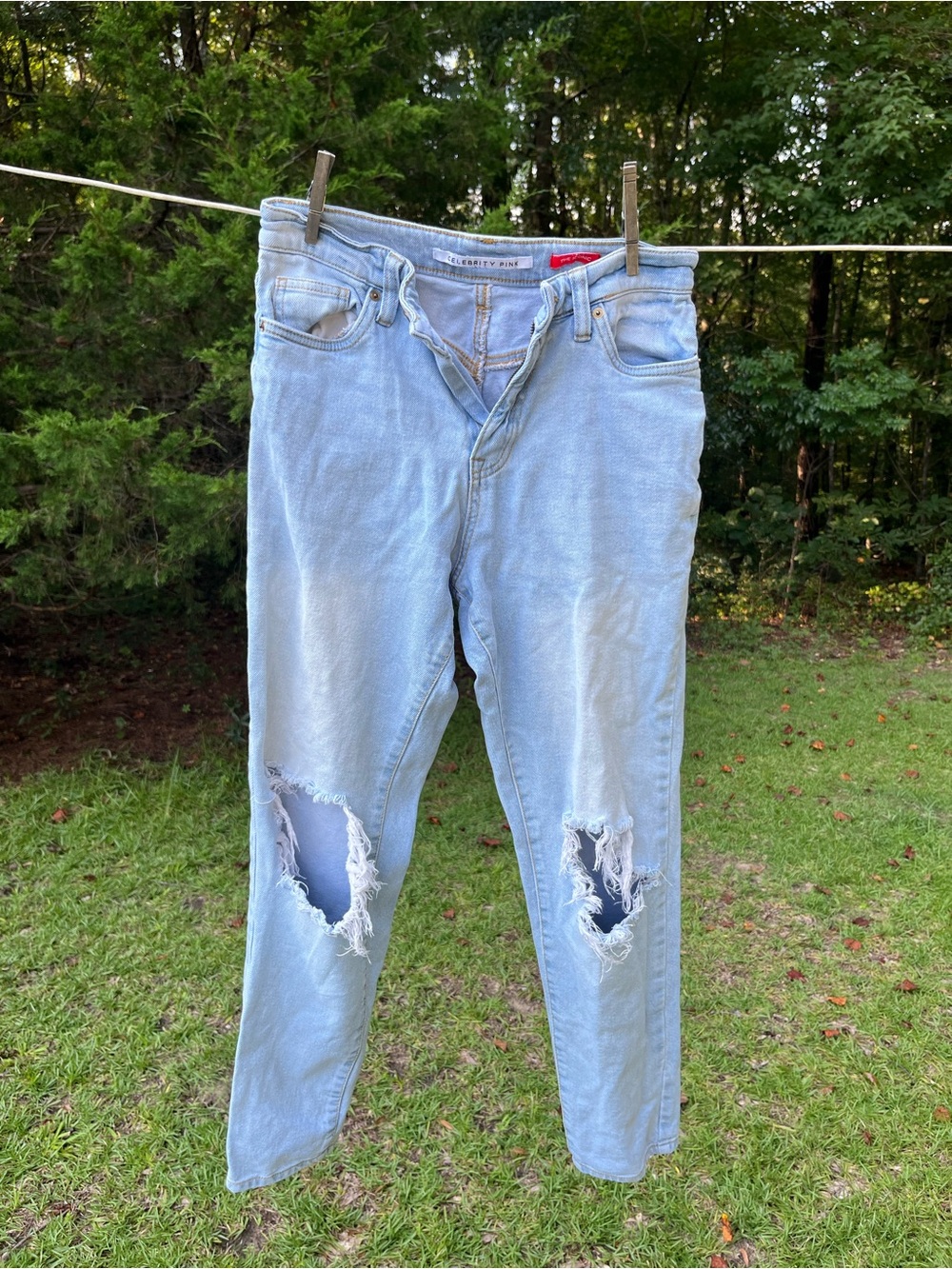 Celebrity Pink “The Iconic” Light Blue Distressed Boyfriend Jeans